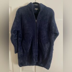 J. Crew Point Sur Blue Fuzzy Jacket Sz M